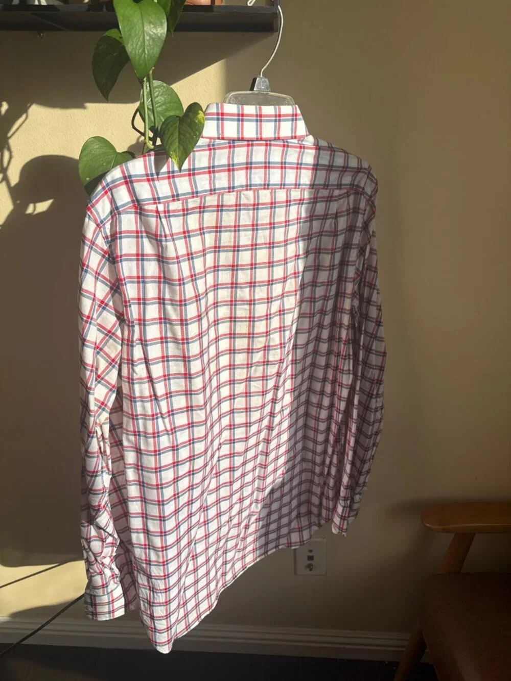 J.Crew Ludlow Mens Button Down Shirt Red Blue White Check 120s 2 Ply Cotton Size